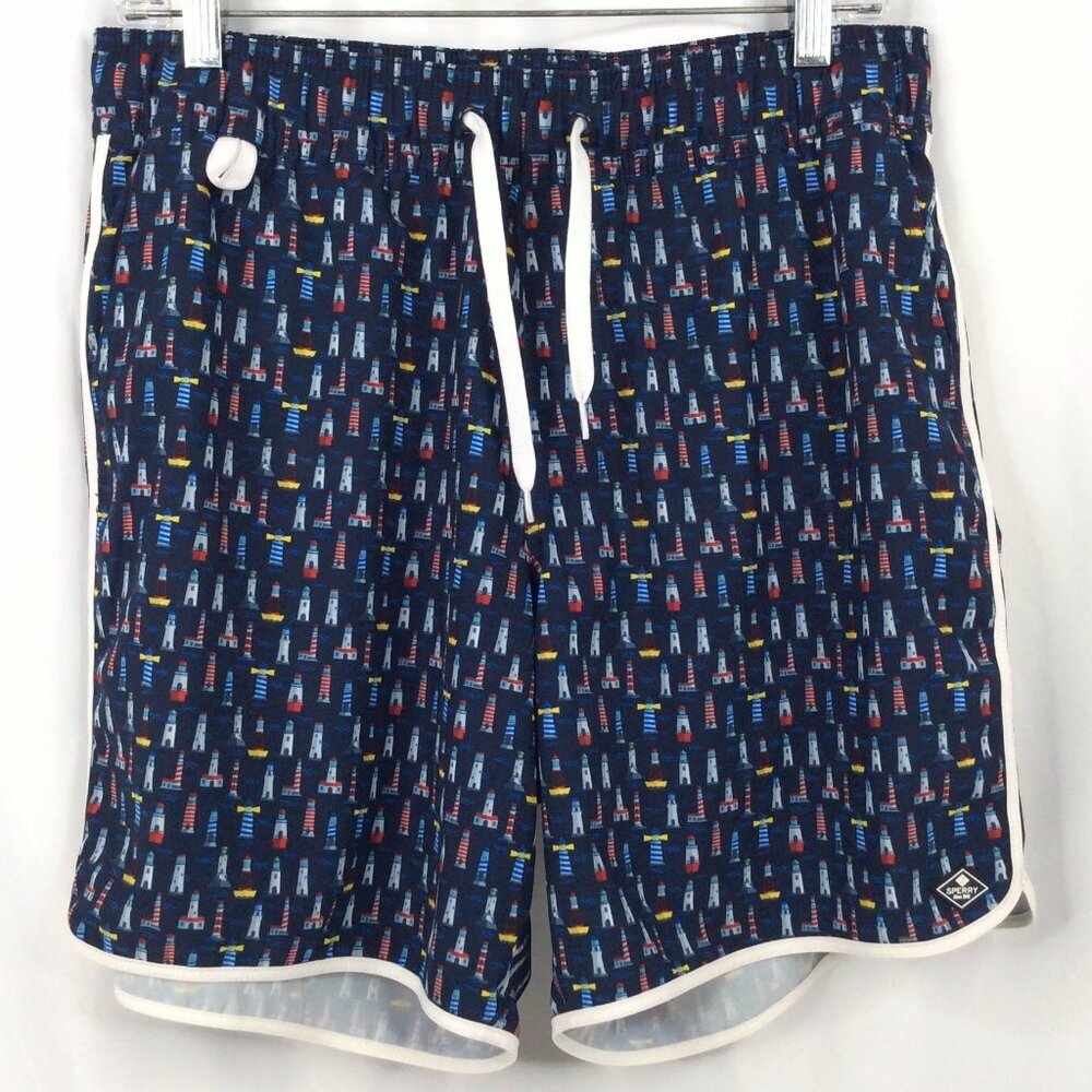 Sperry Swim Trunks Mens Size Medium Unlined Hybrid‎ Pockets Drawstring Shorts
